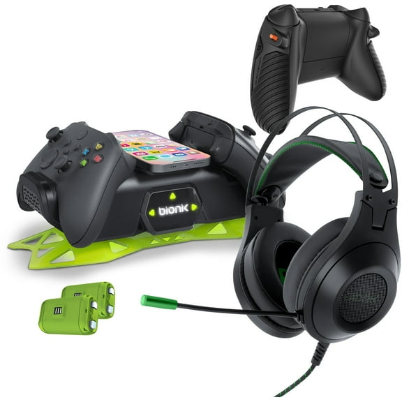 Xbox Accessory: BIONIK Starter Kit PRO - SIREX Headphones, Power Stand, and Quickshot Pro