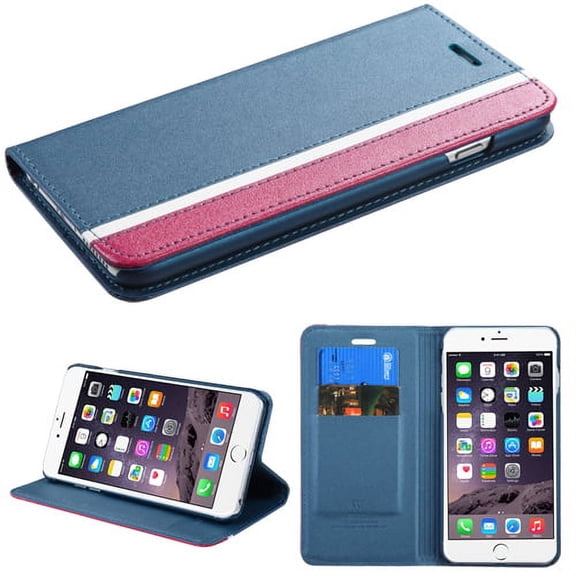 MyBat Book-Style MyJacket Wallet Case For iPhone 6+,iPhone 6S+ Blue/Pink/White