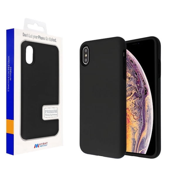 MyBat Fuse Hybrid Protector Cover for Apple iPhone XS Max - Rubberized Black / Black
