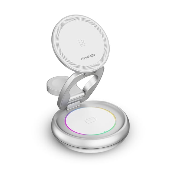 MyBat Pro 3-in-1 FoldMate Stack Wireless Charging Dock - Silver