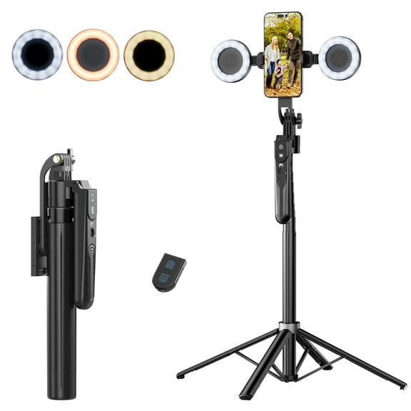 MyBat Pro 72" Auto Face Tracking Tripod with Remote, Selfie Stick Light, 360° Rotation for iPhone & Android"