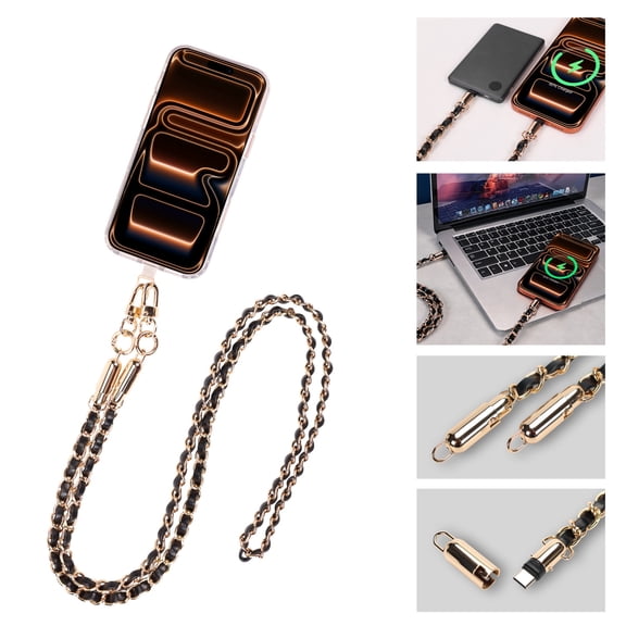 MyBat Pro Atelier Series 4.2FT Crossbody Strap + USB-C Charging Cable - Gold