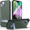 thumbnail image 1 of MyBat Pro Beyonder Series Case with Tempered Glass with Kickstand for Apple iPhone 14 Plus (6.7) - Blackish Green, 1 of 6