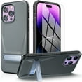 thumbnail image 1 of MyBat Pro Beyonder Series Case with Tempered Glass with Kickstand for Apple iPhone 14 Pro Max (6.7) - Gray, 1 of 6