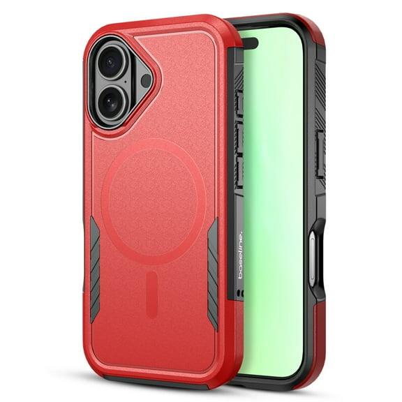 MyBat Pro Fortress Series Case for iPhone 17,Non-Slip Grip,Rugged Design,MagSafe Compatible,Red