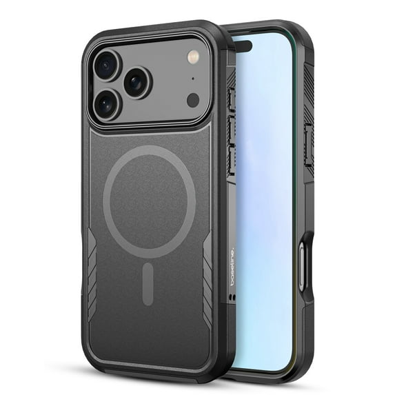 MyBat Pro Fortress Series Case for iPhone 17 Pro,Non-Slip Grip,Rugged Design,MagSafe Compatible,Black