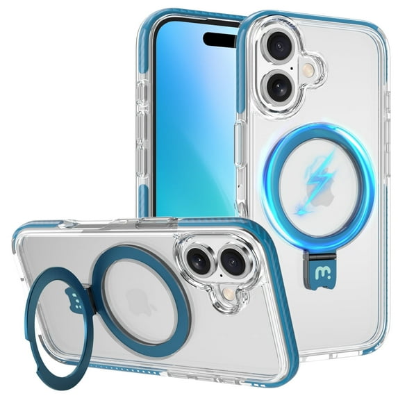 MyBat Pro Lure Series Case MagSafe Kickstand Ring for iPhone 16 - Blue