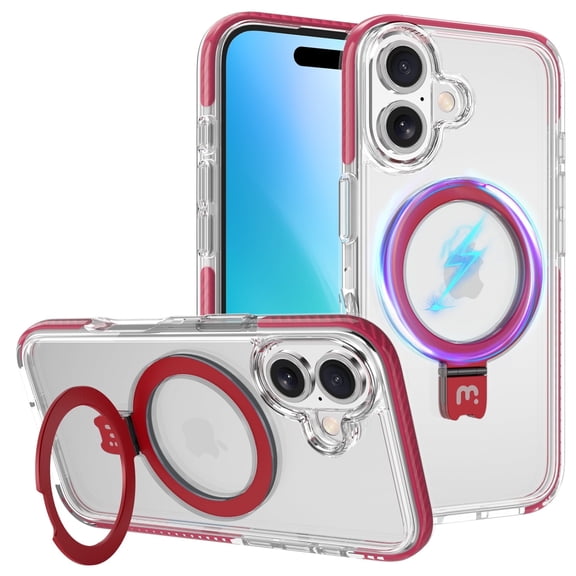 MyBat Pro Lure Series Case MagSafe Kickstand Ring for iPhone 16 - Red