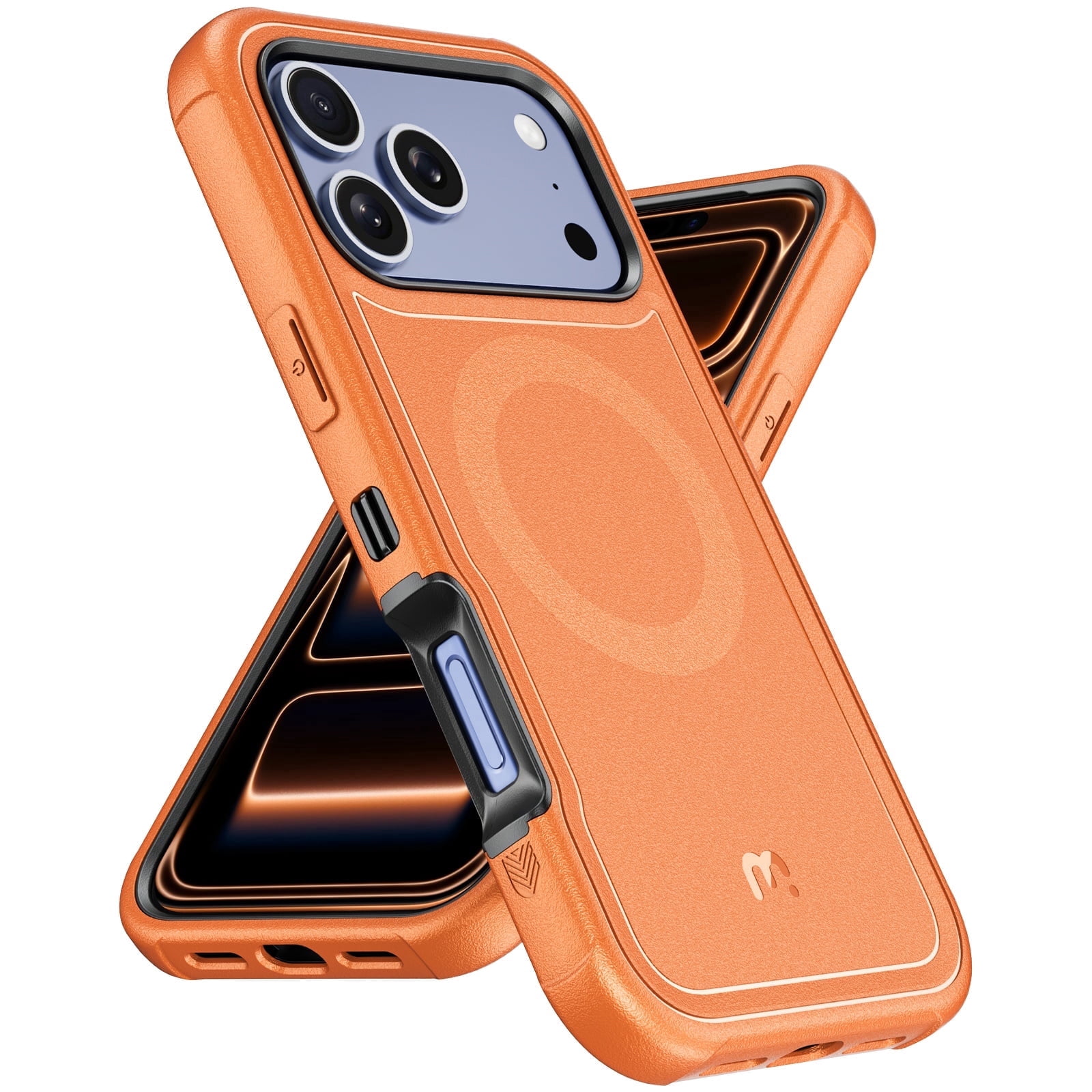 MyBat Pro Magnetic Heavy Duty Rugged Case for iPhone 17 Pro Max, Magsafe Compatible, Shockproof Protective Cover - Orange (No Screen Protector)