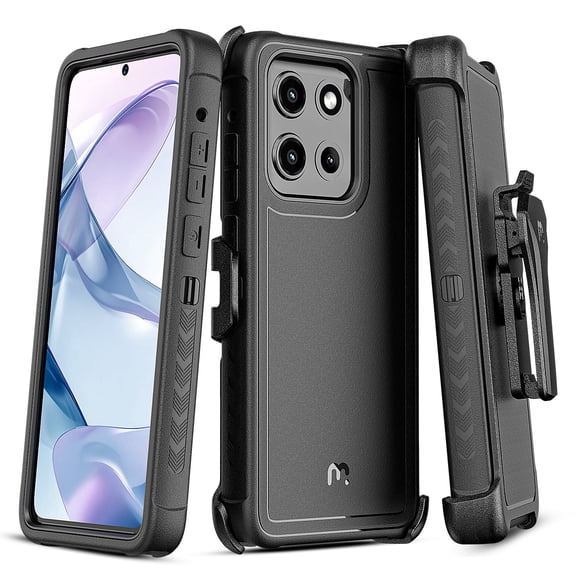 MyBat Pro Maverick Series Case for Motorola Moto G Stylus 5G (2026)/G Stylus 5G (2025) ,with Belt Clip Holster & Kickstand - Black