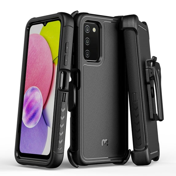 MyBat Pro Maverick Series Case with Holster for Samsung Galaxy A037U / A03S - Black