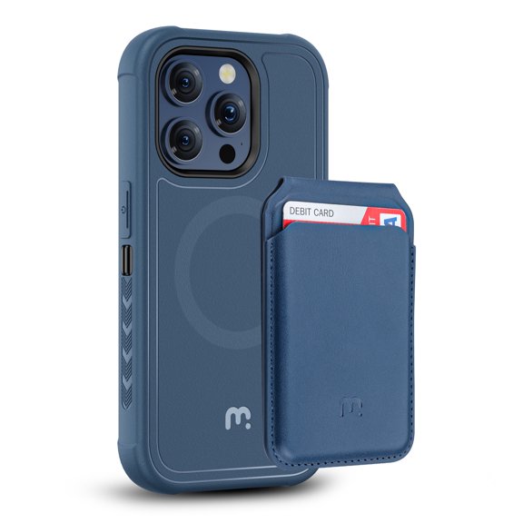 MyBat Pro Maverick Series Utility Edition MagSafe Case + MagStash MagSafe Wallet Folio for Apple iPhone 16 Pro - Blue