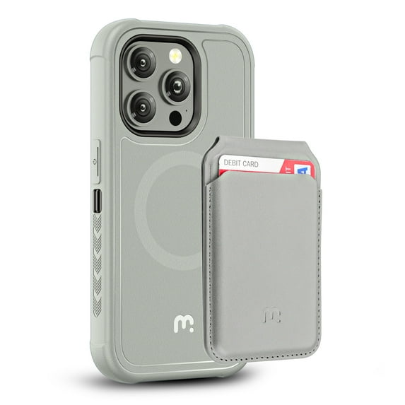 MyBat Pro Maverick Series Utility Edition MagSafe Case + MagStash MagSafe Wallet Folio for Apple iPhone 16 Pro Max - Gray