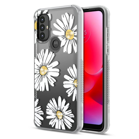 MyBat Pro Mood Series Case (with Diamonds) for Motorola Moto G Power (2022) - Happy