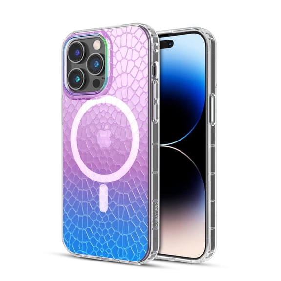 MyBat Pro Mood Series MagSafe Case for Apple iPhone 14 Pro (6.1) - Iridescent Snake Stylish Glitter Shockproof Protective Cover for Women Girls Cute Phone Case