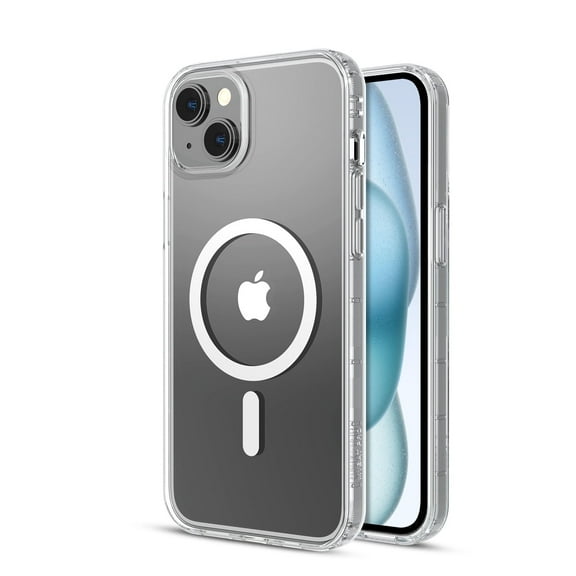 MyBat Pro Mood Series MagSafe Case for Apple iPhone 15 (6.1) - Transparent Clear Stylish Glitter Shockproof Protective Cover for Women Girls Cute Phone Case