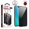 thumbnail image 1 of MyBat Pro Privacy Full Coverage Tempered Glass Screen Protector (3-pack) for Apple iPhone 16 / 15 (6.1) / 15 Pro (6.1) / 14 Pro (6.1) - Black, 1 of 9