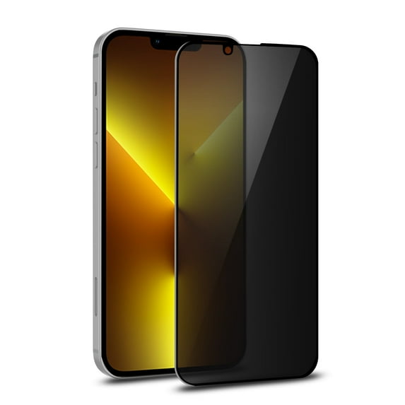 MyBat Pro Privacy Full Coverage Tempered Glass Screen Protector for Apple iPhone 13 Pro (6.1) / iPhone 13 (6.1) / iPhone 14 (6.1)- Smoke
