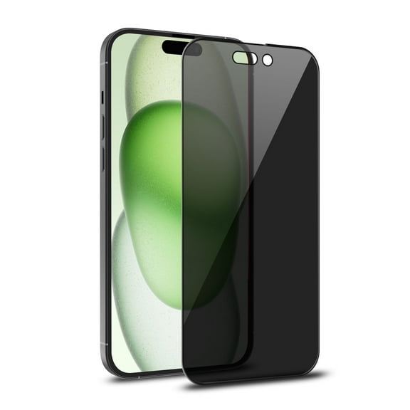 MyBat Pro Privacy Full Coverage Tempered Glass Screen Protector for Apple iPhone 15 Plus (6.7) - Black