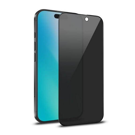 MyBat Pro Privacy Full Coverage Tempered Glass Screen Protector for Apple iPhone 16 - Black