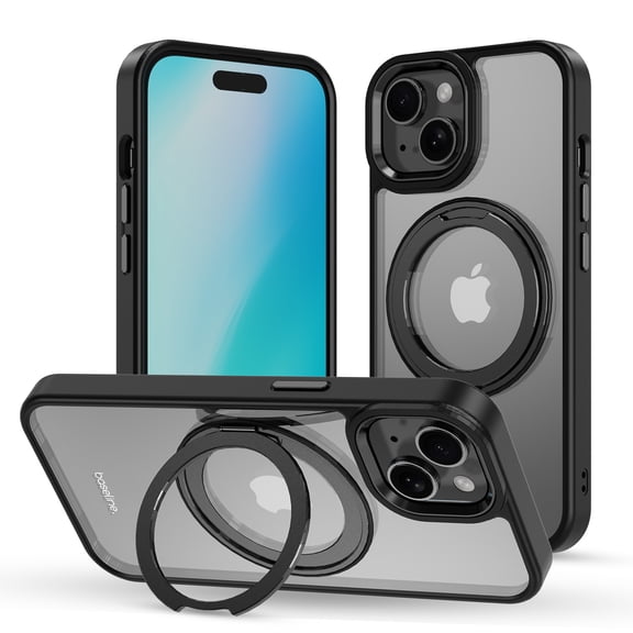 MyBat Pro RingRound 360° Kickstand Case w/ MagSafe for iPhone 17e / 16e / 14 / 13 - Black