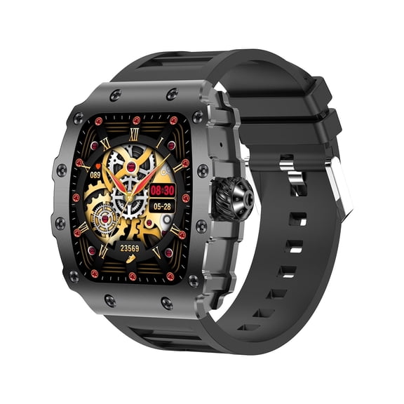 MyBat Pro Smart Watch 1.5 Inch Touch Screen, Bluetooth, Notifications, Health & Activity Tracker, Waterproof, Sleep & Calorie Monitoring for Android & iOS, Black