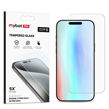 MyBat Pro Tempered Glass Screen Protector (2.5D) for Apple iPhone 17 Pro Max / 16 Pro Max - Clear