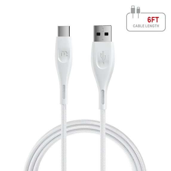 MyBat Pro USB-C to USB-C Braided Cable (L=6 ft) - White