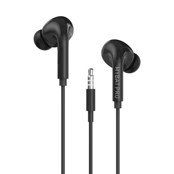 MyBat Pro 3.5mm Wired Stereo Headset with Mic, HD Sound, Noise Isolating, Over-Ear Comfort for Phone/PC/Tablet/Gaming - Black