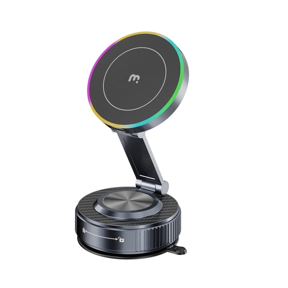 MyBat Pro Wireless Charging Magnetic Vacuum Suction Phone Mount for Car , 360° Adjustable Suction Cup Mount for iPhone 17/16/15/14/13/12 Pro/Pro Max