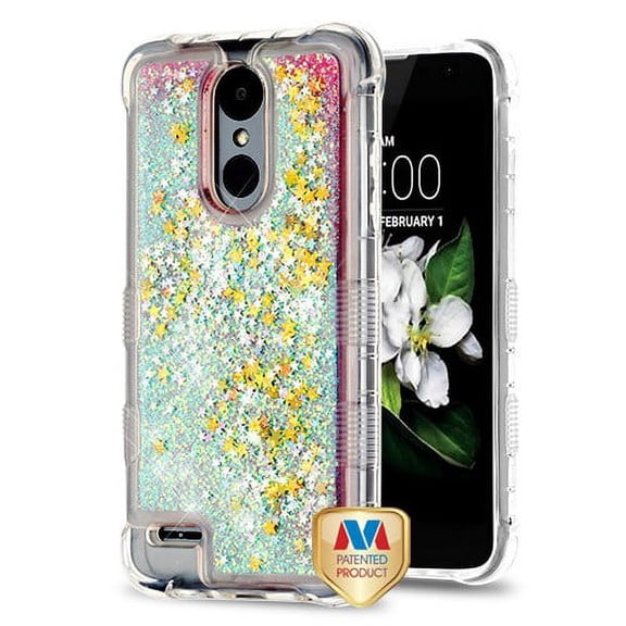 MyBat Quicksand Glitter Case for LG (Aristo 2, 2 Plus, 3 Plus), Tribute Dynasty Pink Stars