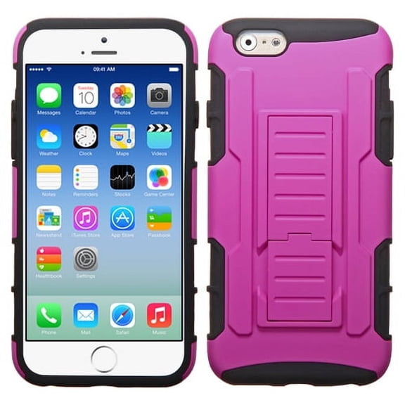MyBat Rubberized Armor Kickstand Hybrid Case For Apple iPhone 6, 6s - Pink/Black