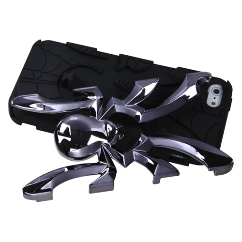 MyBat Spiderbite Hybrid Protector Cover for Apple iPhone 5s/5 / SE - Gun Metal Plating / Black