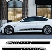 MyBeauty 2Pcs/Set Racing Stripes Car-Styling Vehicle Body Side Decals Stickers Decoration