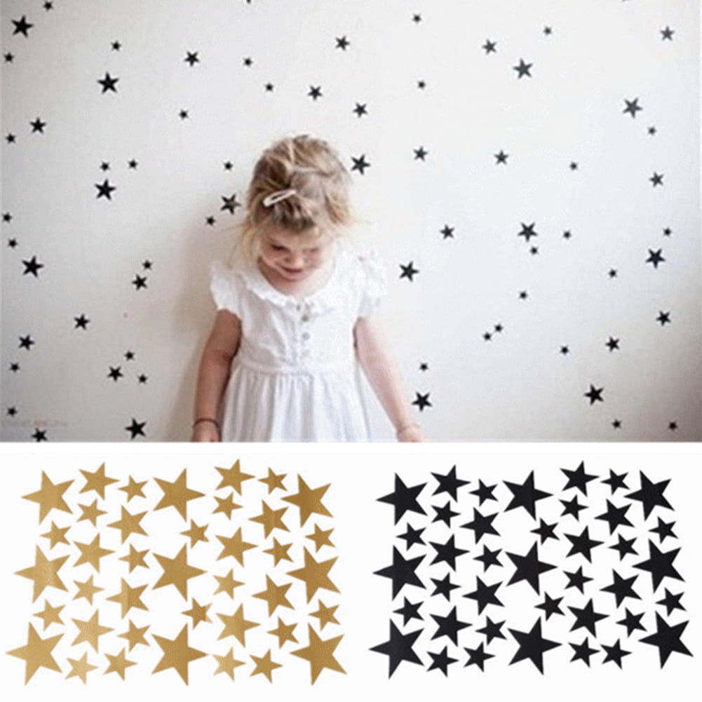 Flmtop 100Pcs 3D Glow in the Dark Stars Ceiling Wall Stickers Cute Living  Home Decor