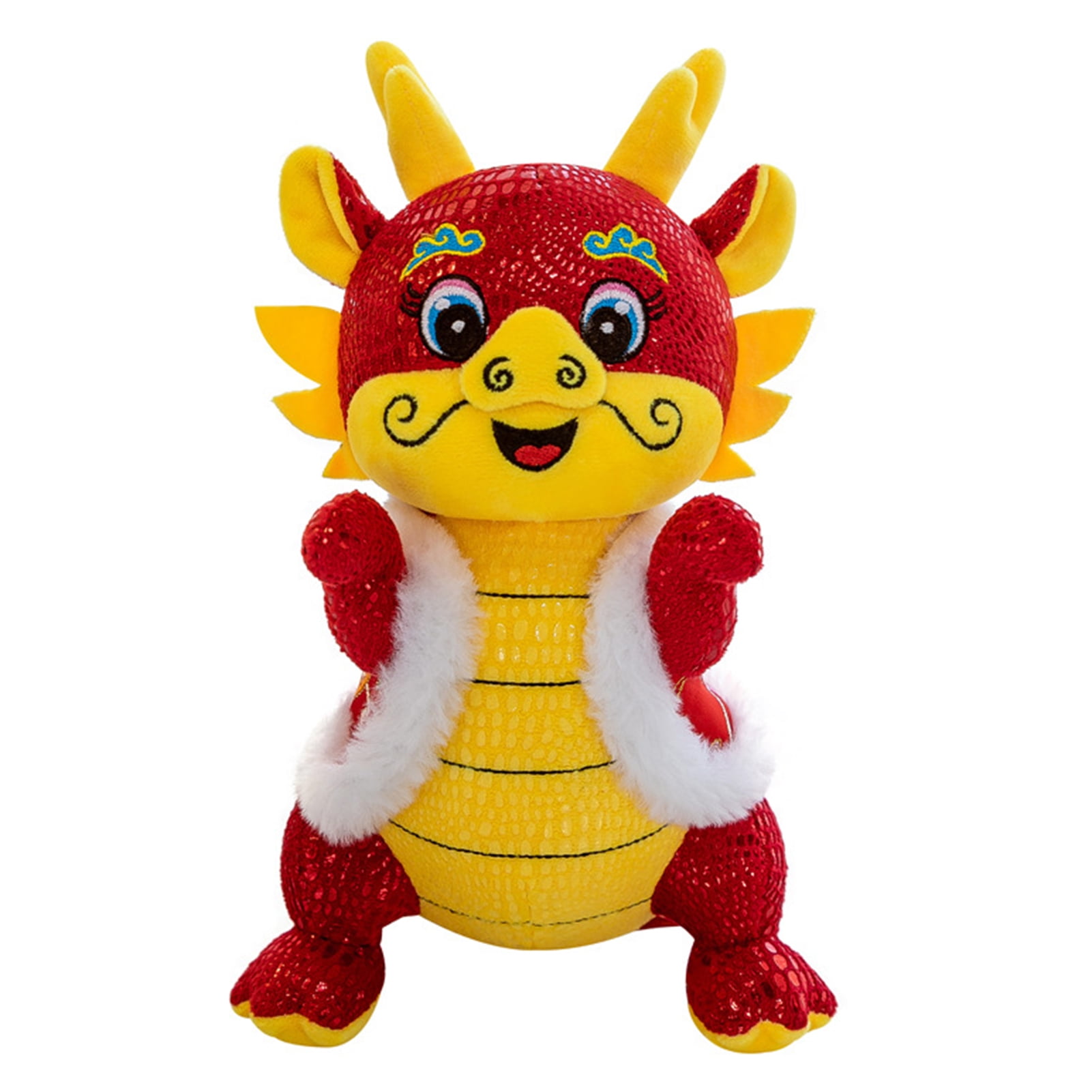 MyBeauty Chinese Zodiac Dragon Plush Doll Removable Red Tang Suit