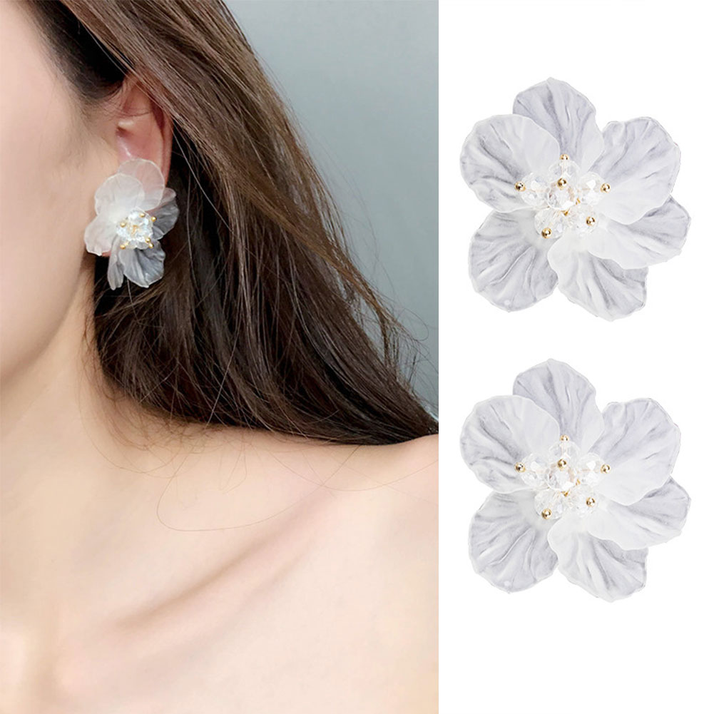 MyBeauty Girls Women Korean Style Transparent Flower Earrings