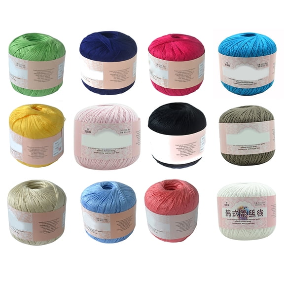 Hevirgo Mercerized Cotton Cord Thread Yarn for Embroidery Crochet Knitting Lace Jewelry