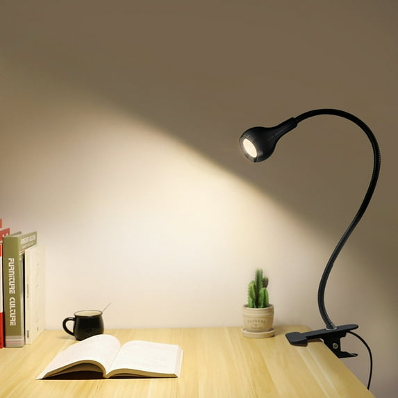 MyBeauty USB Rechargeable Clip-on Desktop LED Light Computer Reading Lamp with Button