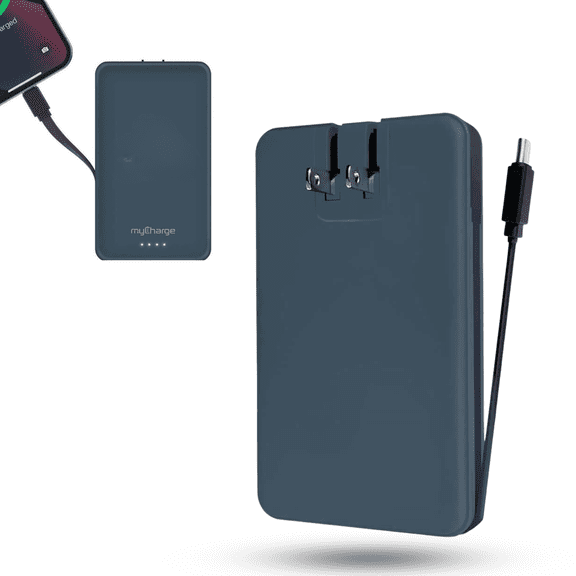 MyCharge AMPPRONG 10K mAh PD USB-C Cable + Wall plug, Blue