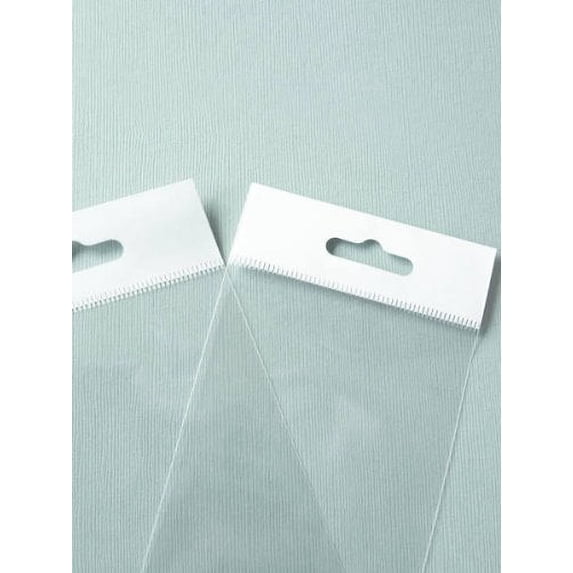MyCraftSupplies 100 Trading Cards 2.75 x 3.75 Inch HANG TOP Clear Resealable Cello Bags Packaging for Hanging on Display or Peg