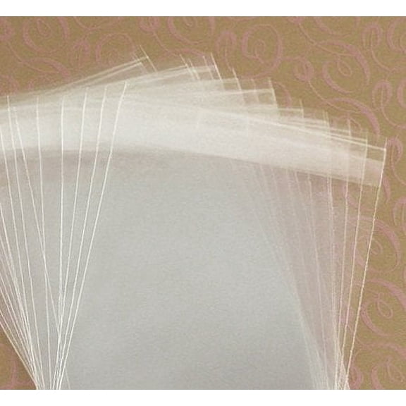 MyCraftSupplies 5 11/16 x 8 9/16 Inch Resealable Clear Cello Bags - Tape on Lip (Flap) Set of 100