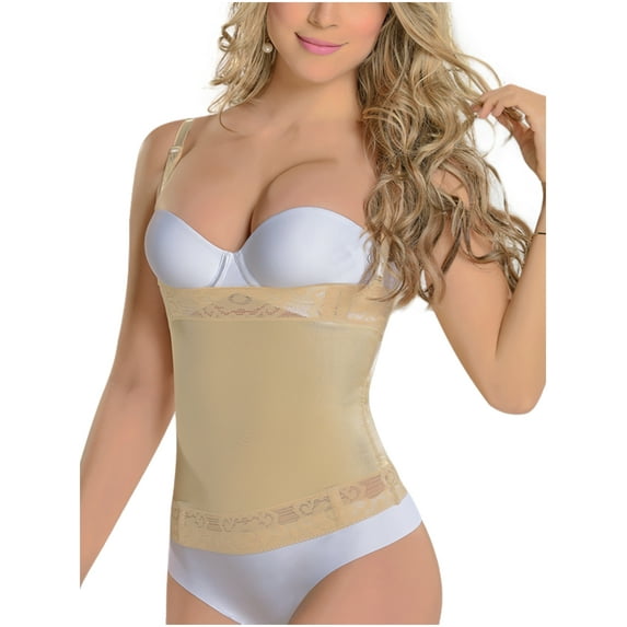 MyD 0036 Fajas Colombianas Reductoras Womens Body Shaper Waist Cincher Slimmer Girdle Beige 2XS