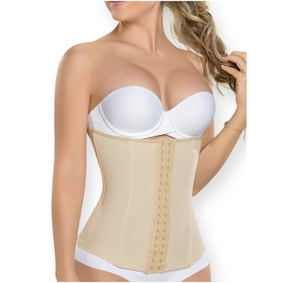 MyD 0056 Fajas Colombianas Reductoras Cinturillas Waist Cincher Trimmer for Women Beige L