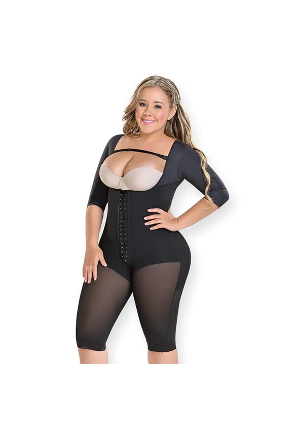 MyD 0074 Fajas Colombianas Reductoras Post Surgery Full Body Shaper for Women Black 2XL