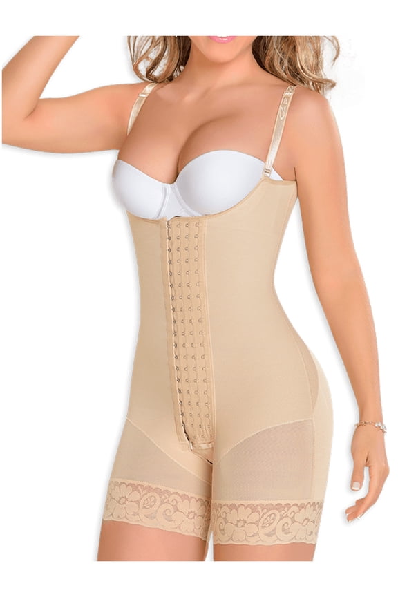 MyD 0083 Fajas Colombianas Reductoras Postpartum Post Pregnancy Girdle for Women Beige 2XS