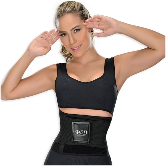 MyD 0152 Fajas Colombianas Reductoras Waist Trimmer Gym Belt for Women Black L