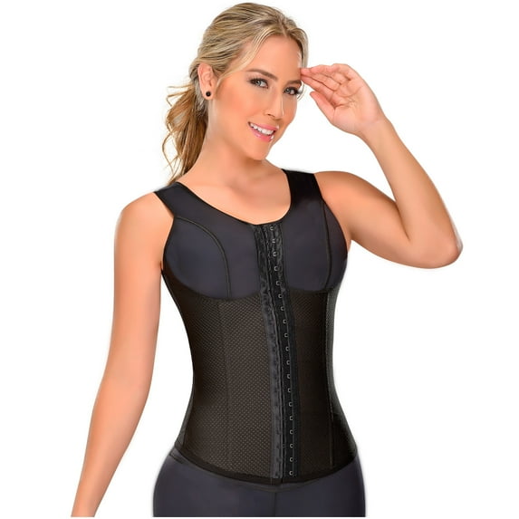 MyD 0550 Fajas Colombianas Reductoras Waist Trainer Shirt for Women Workout Black L
