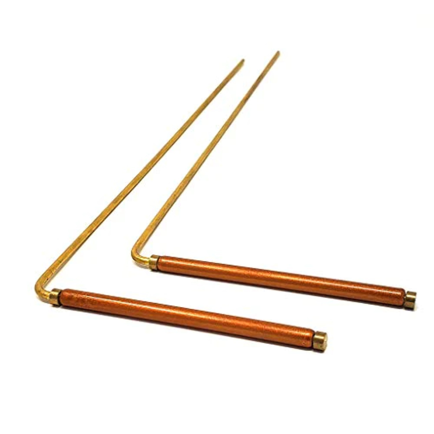 MyDeal Solid Copper and Brass Dowsing Rods with Smooth Movement for Tracing Spiritual Energy Chi, Ghost Hunting, Water Divining, Finding Gold, Locating Lost Items or Answering Questions! - image 1 of 9