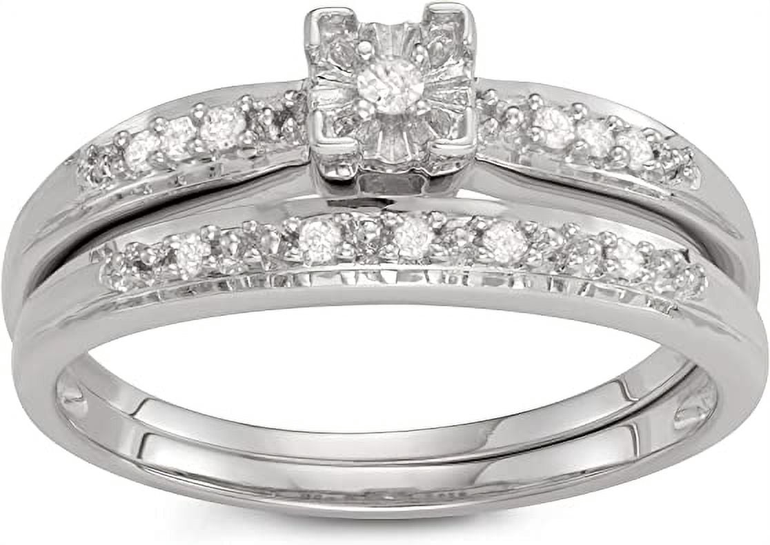 1/2 Carat Diamond Ring In Sterling Silver & 18K Rose Gold Plated - White & Brown Diamonds, Bridal Or Fashion Ring For Women